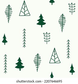 Winter forest. Christmas seamless pattern