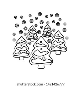 Winter forest icon. Element of winter for mobile concept and web apps icon. Outline, thin line icon for website design and development, app development