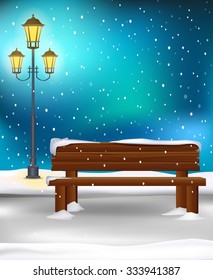 Winter Forest Landscape Christmas Background

