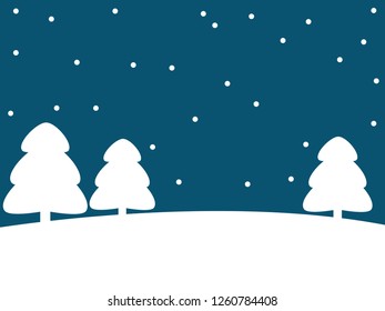 Winter forest landscape. snowflakes background