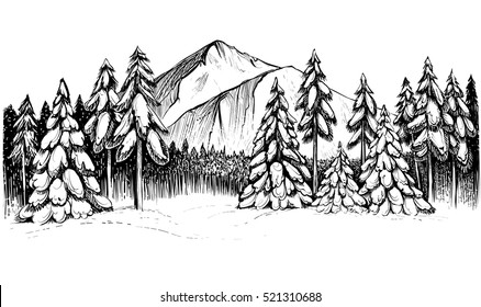 Snow Scene Sketch High Res Stock Images Shutterstock