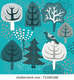 Winter Forest. Print Design