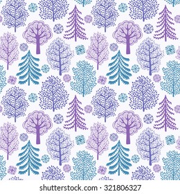 Winter forest seamless pattern