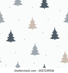 Winter Forest Seamless Pattern design for background, wallpaper, clothing, wrapping, fabric