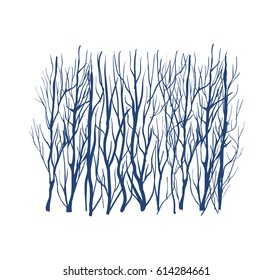 Winter Forest Silhouette, Blue Colors
Abstract Nature Illustration