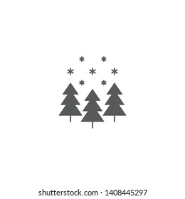 Winter forest with snow vector icon concept, isolated on white background