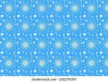 Winter forest and Snowflakes background, Seamless pattern for winter and christmas theme. Vector illustration.
