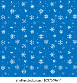 Winter forest and Snowflakes background, Seamless pattern for winter and christmas theme. Vector illustration.