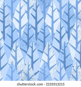 Winter Forest Tree Seamless Pattern. Vector Illustration of Cold Background.