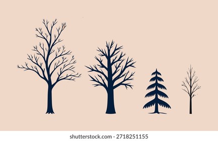 Winter Forest Tree Silhouette Icon