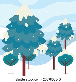 paisaje de nieve de los bosques de invierno
