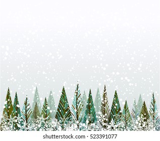 Winter forest-Christmas trees