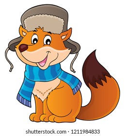 Winter fox theme image 1 - eps10 vector illustration.