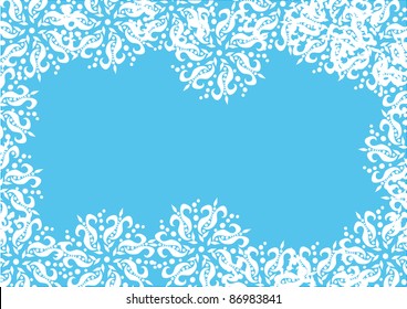 winter frame with abstract snowflakes. illustration
