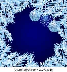 winter frame with balls