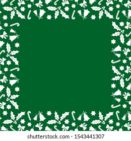 Winter frame (border). Christmas design. Best for Christmas / New Year greeting cards, invitation templates, posters, banners. Vector illustration