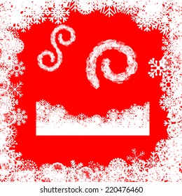 Winter Frame and Border with Snow Flakes.Set of Christmas Decoration Element. Vector.