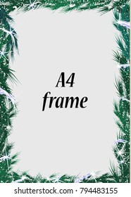 Winter frame format A4. Vector eps10. Clipping Mask