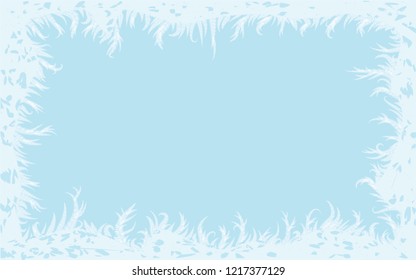 Winter frame with frosted glass, vector illustration