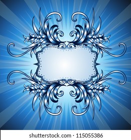 Winter frame on abstract background with some space for text