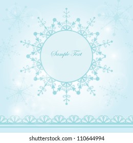 Winter frame with snowflake
