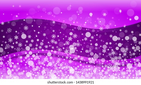 Winter frame with ultra violet snowflakes. New Year backdrop. Snow border for gift coupons, vouchers, ads, party events. Christmas trendy background. Holiday snowy banner with winter frame