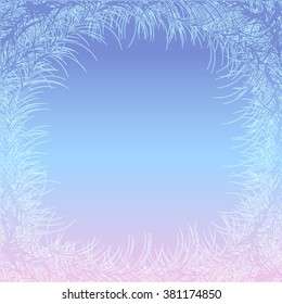 Winter frost frame  - vector illustration 