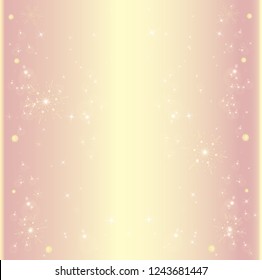 Winter frosty pastel background with golden snowflakes 