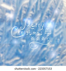 winter frozen blurred window. vector illustration EPS 10. blurred background