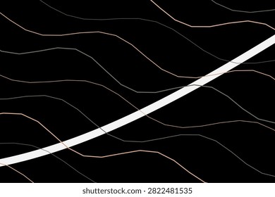 Winter frozen rose visual background with framed accents and stratified topographic lines pattern