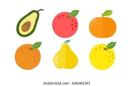 Winter fruit icon pack. Vector Illustration