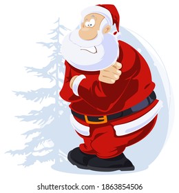 Winter fun. Frozen funny Santa Claus. Illustration for internet and mobile website. Stock image.