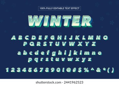 Winter Fun Text Funky Font Style 3D Effect. Complete set of alphabet, number and symbol. Mobile Game and Fun Zone on ecommerce platform.