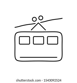 Winter funicular icon. Simple line, outline vector of Christmas icons for ui and ux, website or mobile application
