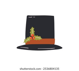 Winter funny hat drawn in flat style. Hand drawn vector illustration.