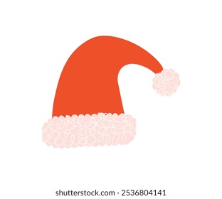 Winter funny hat drawn in flat style. Hand drawn vector illustration.