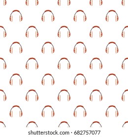 Winter fur earmuffs pattern seamless repeat in cartoon style vector illustration