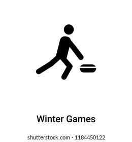 Winter Games icon vector isolated on white background, logo concept of Winter Games sign on transparent background, filled black symbol