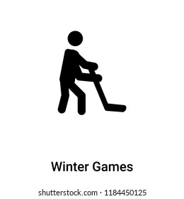 Winter Games icon vector isolated on white background, logo concept of Winter Games sign on transparent background, filled black symbol