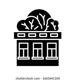 Winter garden black icon, concept illustration, vector flat symbol, glyph sign.