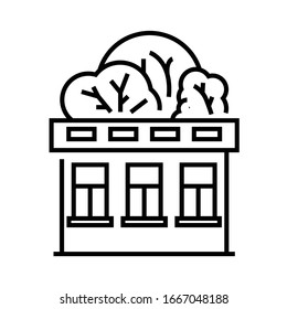 Winter garden line icon, concept sign, outline vector illustration, linear symbol.