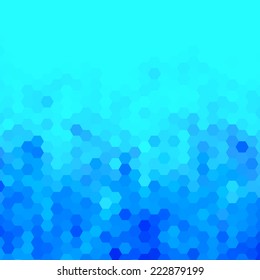 Winter geometric background. Blue abstract geometric triangle polygon background.