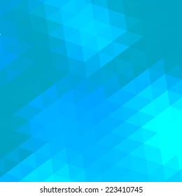 Winter geometric background. Blue abstract geometric triangle polygon background. 