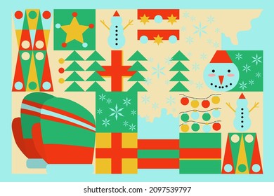 Diseño de fondo de la ilustración geométrica de invierno. Adecuado para cubiertas, fondos, fondos, plantillas, etc.