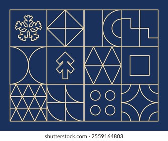 winter geometric pattern outline gold