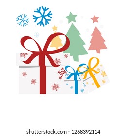 Winter Gift box,Christmas and New year background.