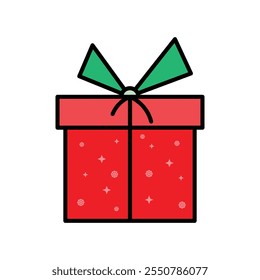 Winter gift icon, vector illustration, filled style, best used for web