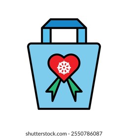 Winter gift icon, vector illustration, filled style, best used for web
