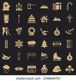 Winter gift icons set. Simple style of 36 winter gift vector icons for web for any design