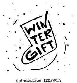Winter Gift modern lettering. Ho-ho-ho modern lettering. Can be used for print, greeting cards, t-shirts and photo overlays.